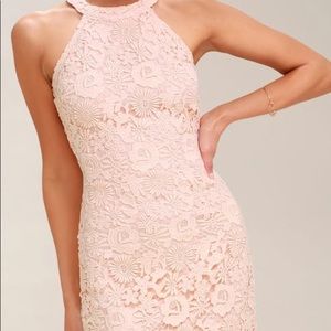 LOVE POEM BLUSH PINK LACE DRESS